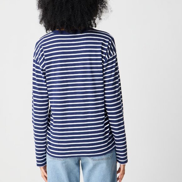 J. Crew Antique Navy Long-Sleeve Striped Tee/NWT/L - Picture 3 of 13